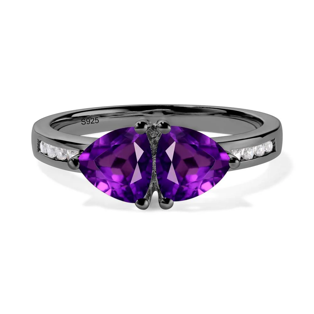 Trillion Cut Two Stone Amethyst Ring - Image 4