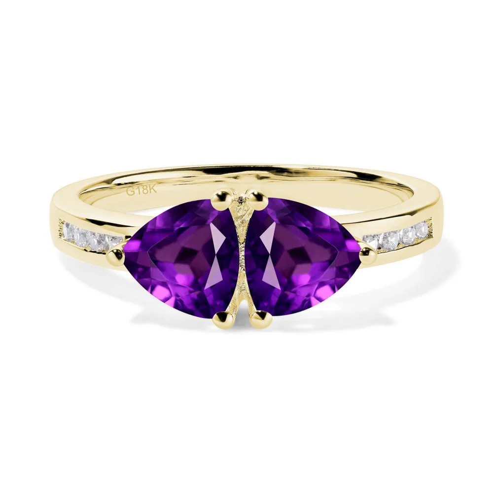 Trillion Cut Two Stone Amethyst Ring - Image 7