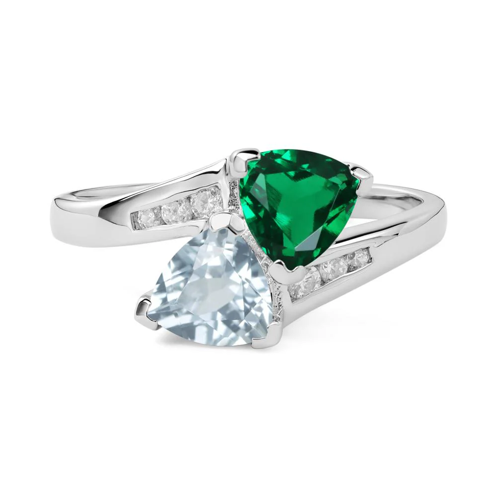 Aquamarine and Emerald Ring