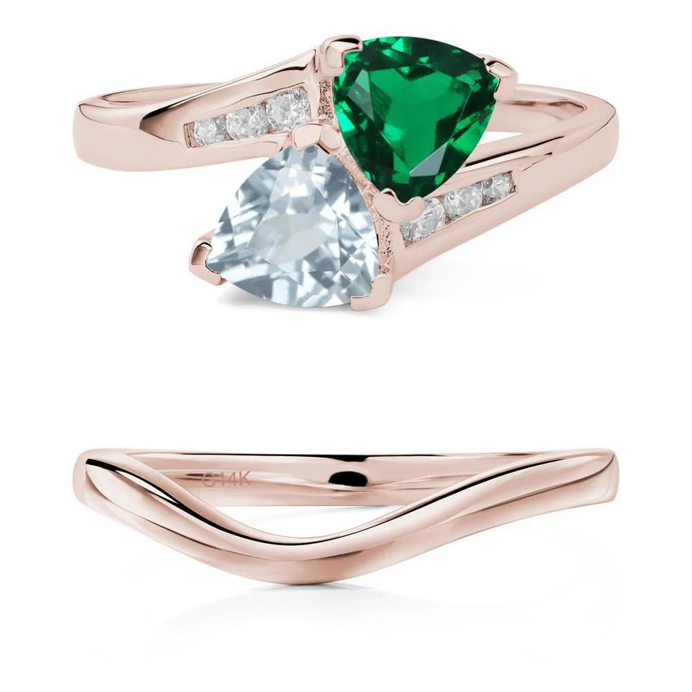 Aquamarine and Emerald Ring - Image 11