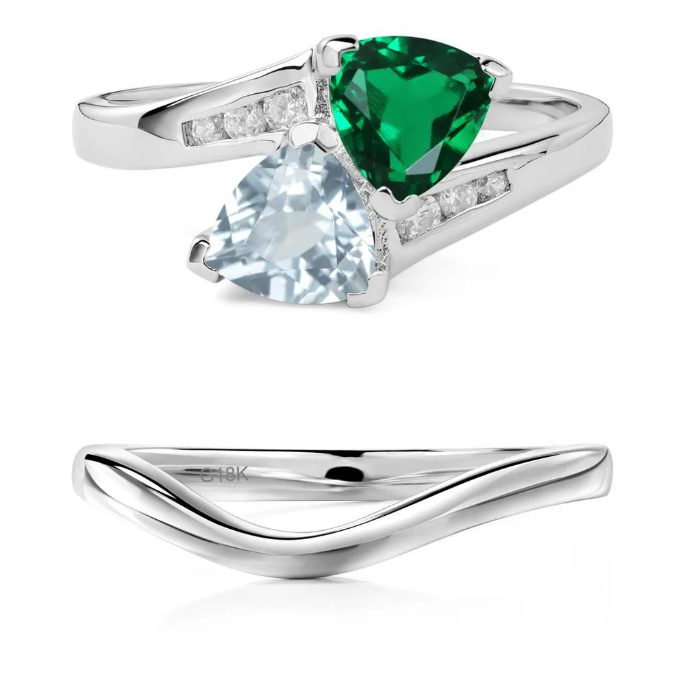 Aquamarine and Emerald Ring - Image 19