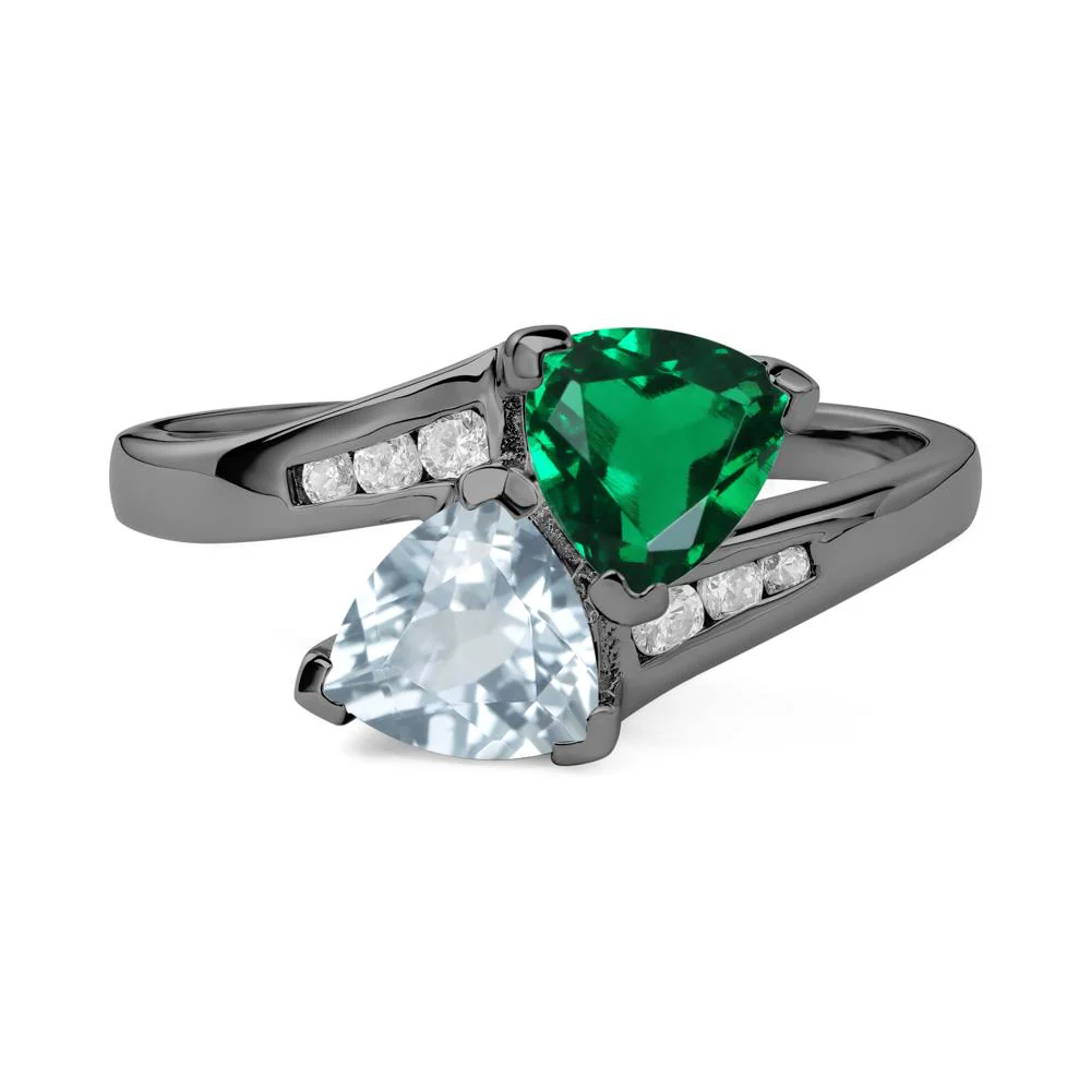 Aquamarine and Emerald Ring - Image 2