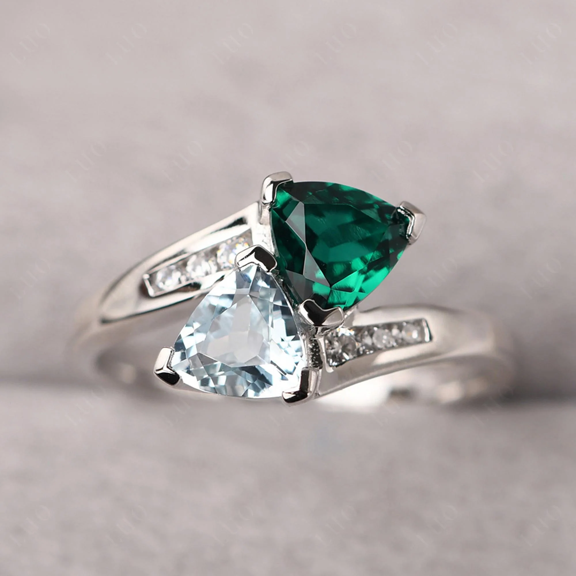 Aquamarine and Emerald Ring - Image 29