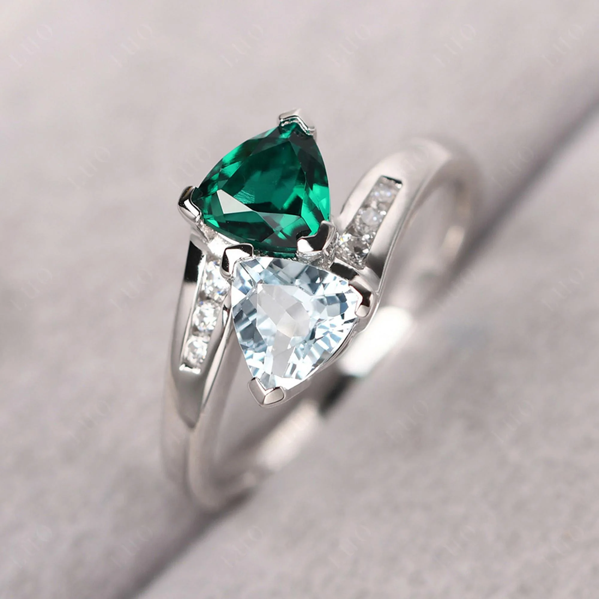 Aquamarine and Emerald Ring - Image 31