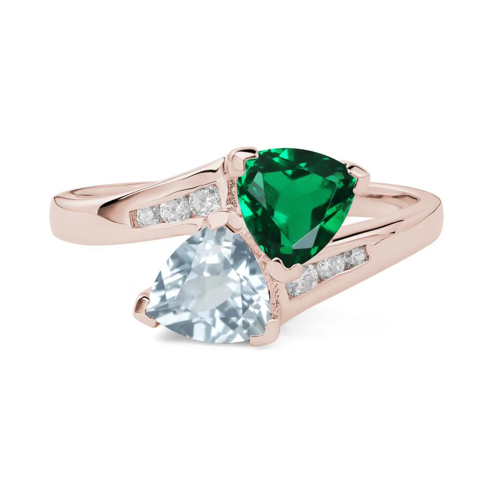 Aquamarine and Emerald Ring - Image 5