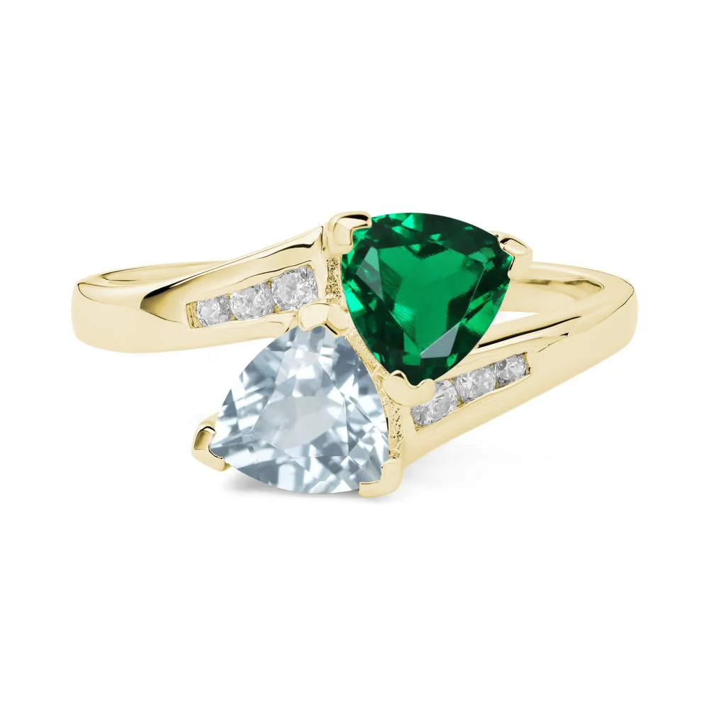 Aquamarine and Emerald Ring - Image 7