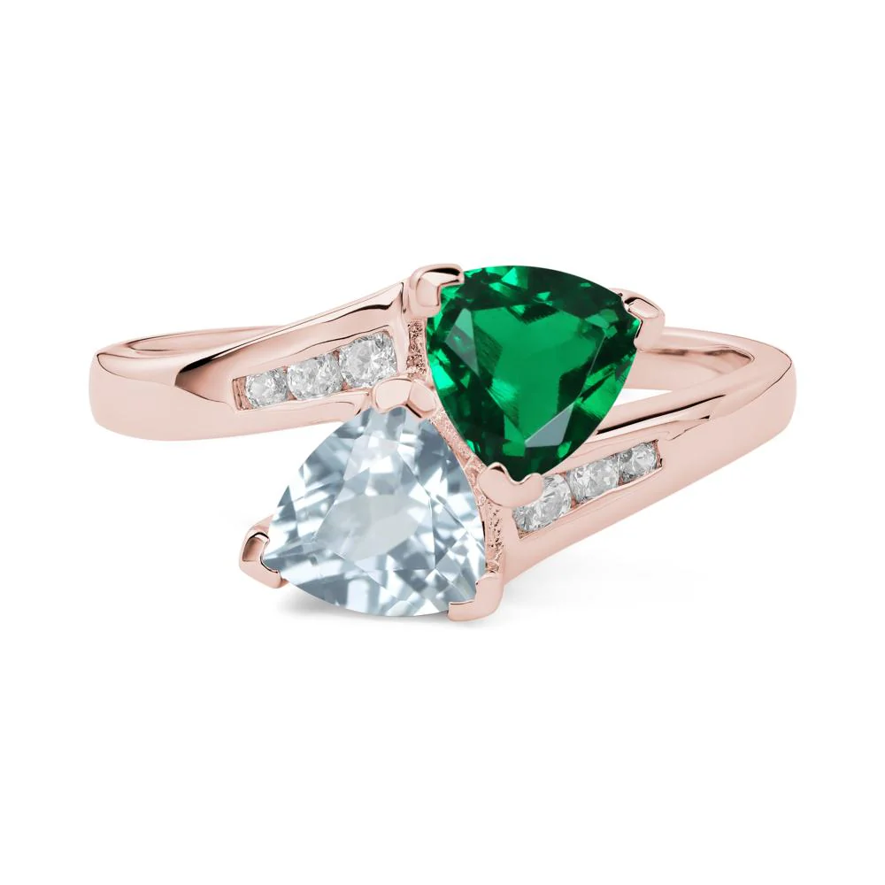 Aquamarine and Emerald Ring - Image 8