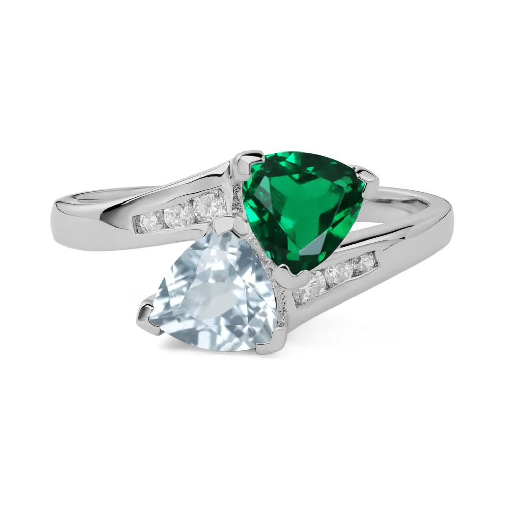 Aquamarine and Emerald Ring - Image 9