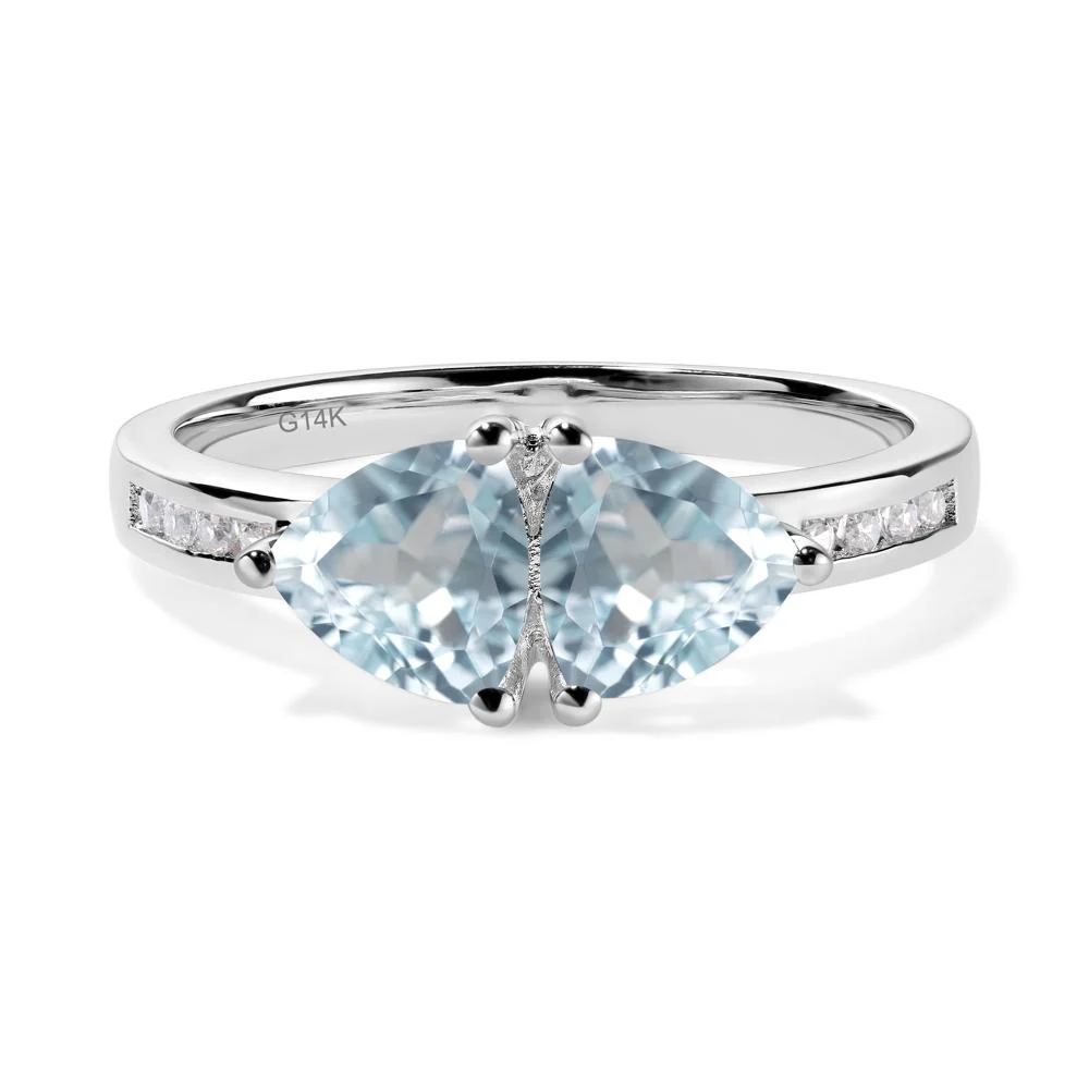 Trillion Cut Two Stone Aquamarine Ring - Image 8