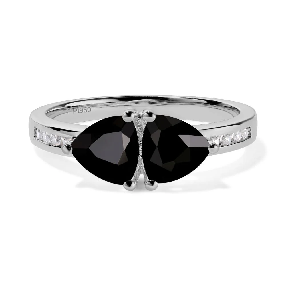 Trillion Cut Two Stone Black Spinel Ring - Image 5