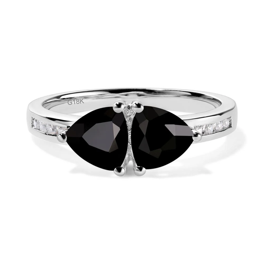 Trillion Cut Two Stone Black Spinel Ring - Image 6