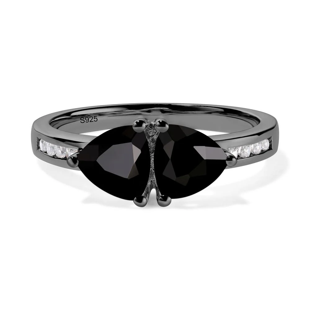 Trillion Cut Two Stone Black Spinel Ring - Image 7