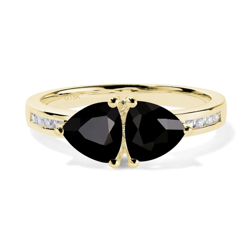 Trillion Cut Two Stone Black Spinel Ring - Image 9
