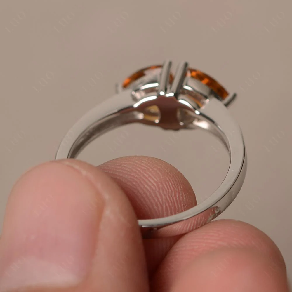 Trillion Cut Two Stone Citrine Ring - Image 11