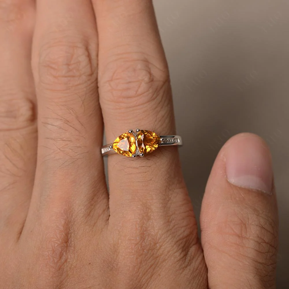 Trillion Cut Two Stone Citrine Ring - Image 12