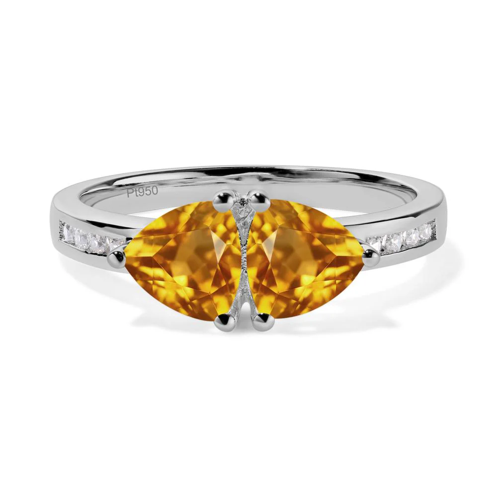 Trillion Cut Two Stone Citrine Ring - Image 3