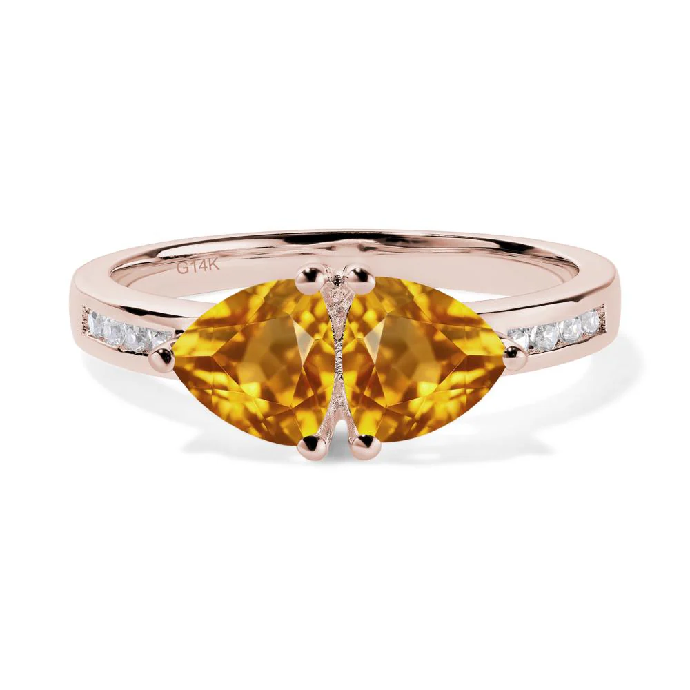 Trillion Cut Two Stone Citrine Ring - Image 8