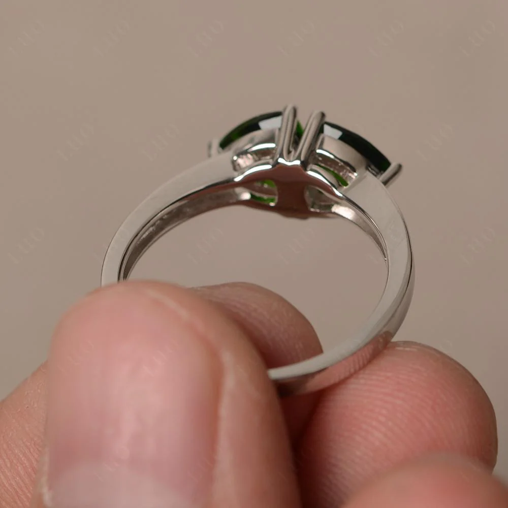 Trillion Cut Two Stone Diopside Ring - Image 11