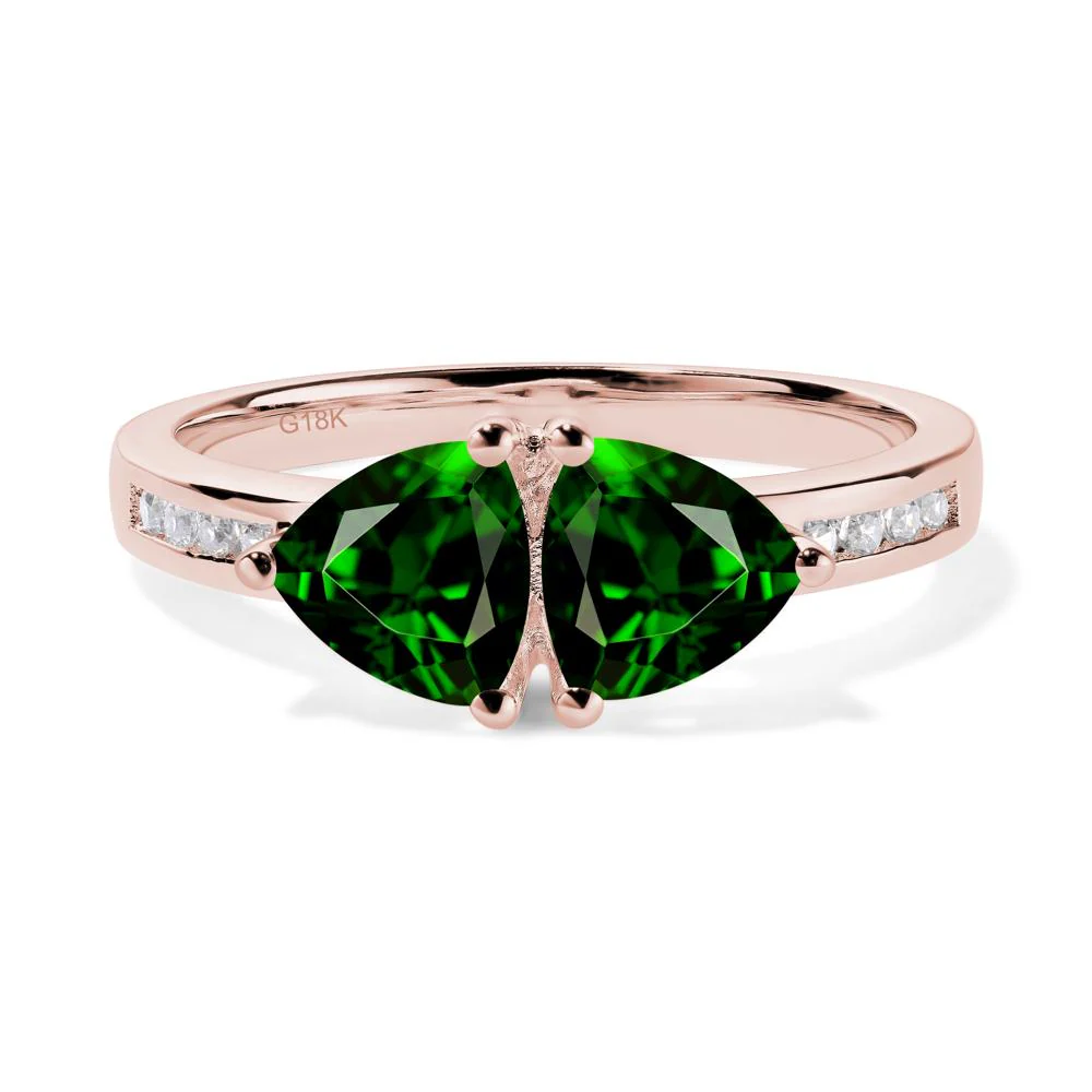 Trillion Cut Two Stone Diopside Ring - Image 8