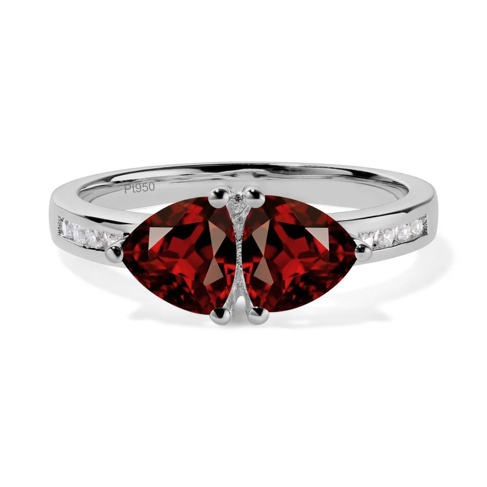 Trillion Cut Two Stone Garnet Ring - Image 2