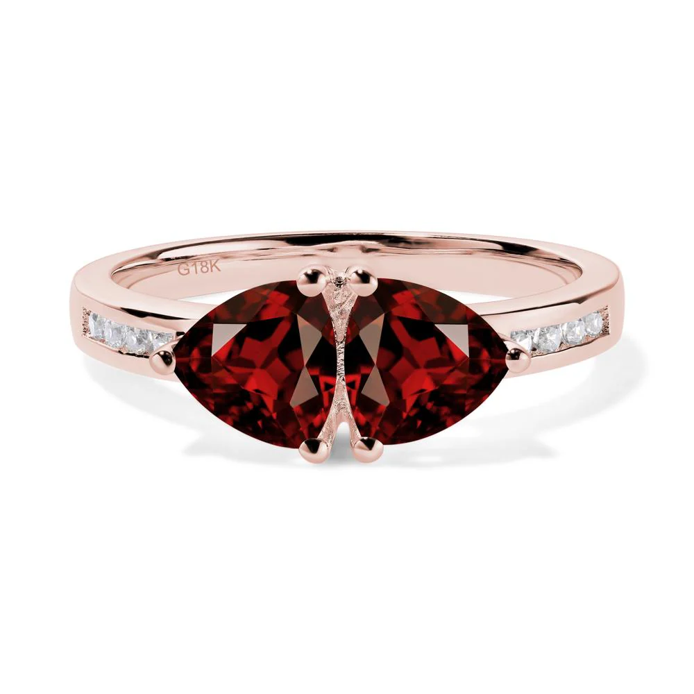 Trillion Cut Two Stone Garnet Ring - Image 3