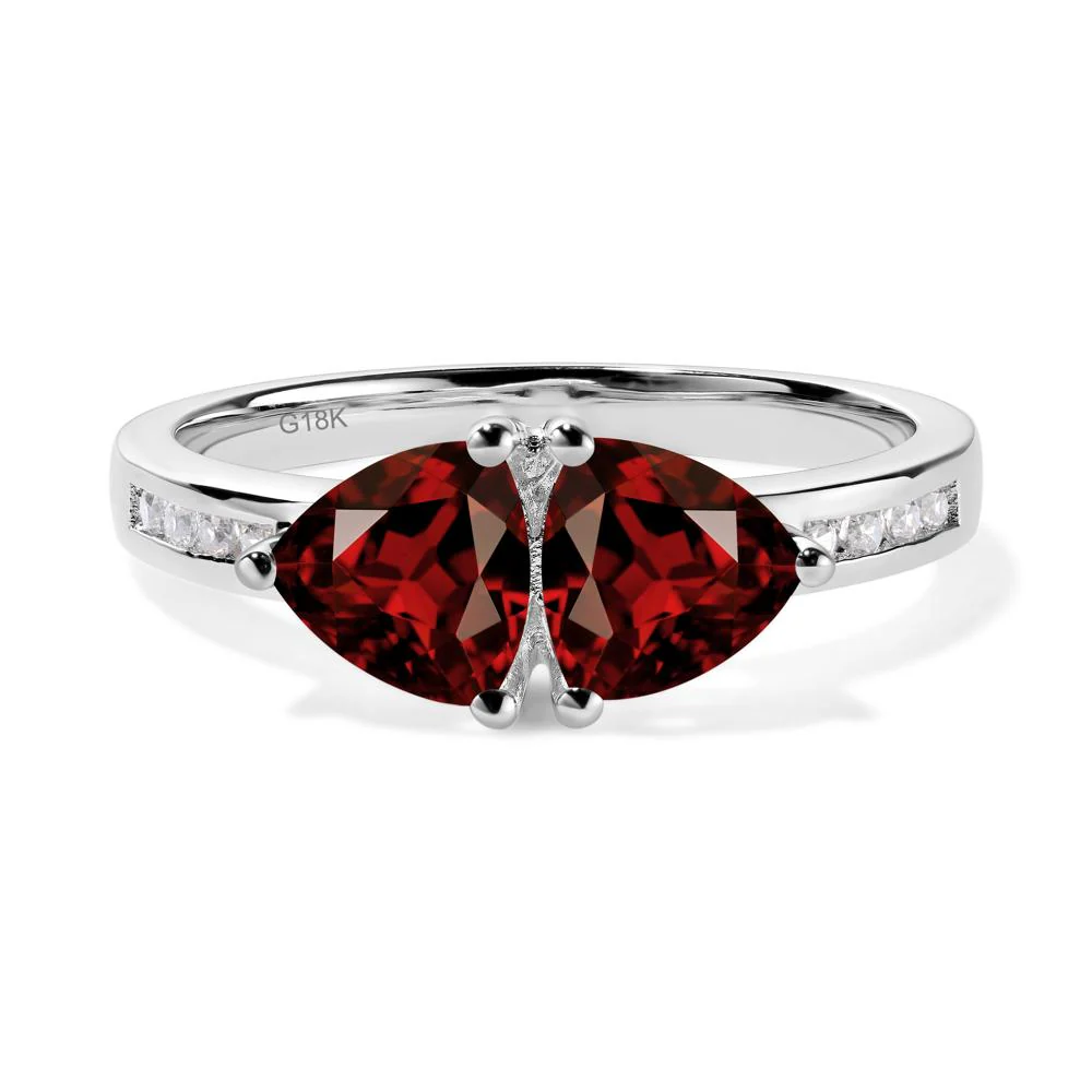 Trillion Cut Two Stone Garnet Ring - Image 7