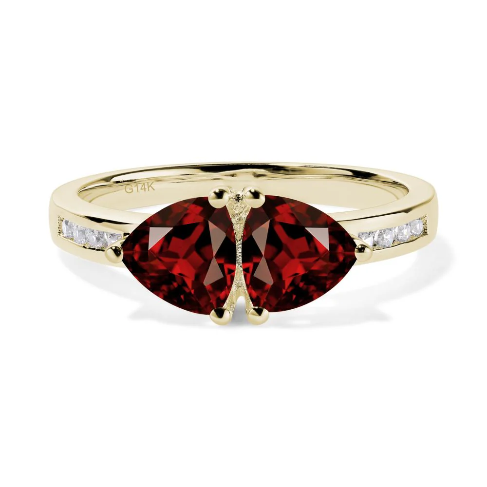 Trillion Cut Two Stone Garnet Ring - Image 9