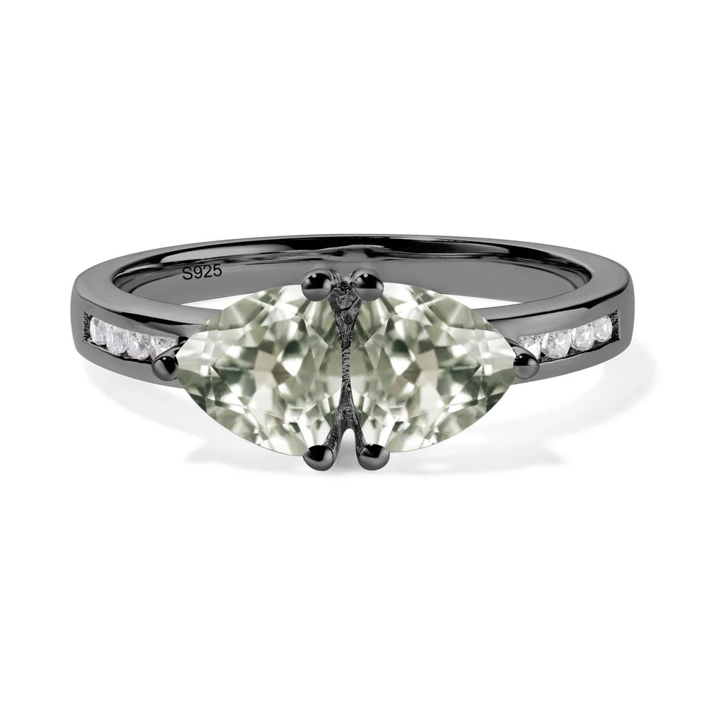 Trillion Cut Two Stone Green Amethyst Ring - Image 7