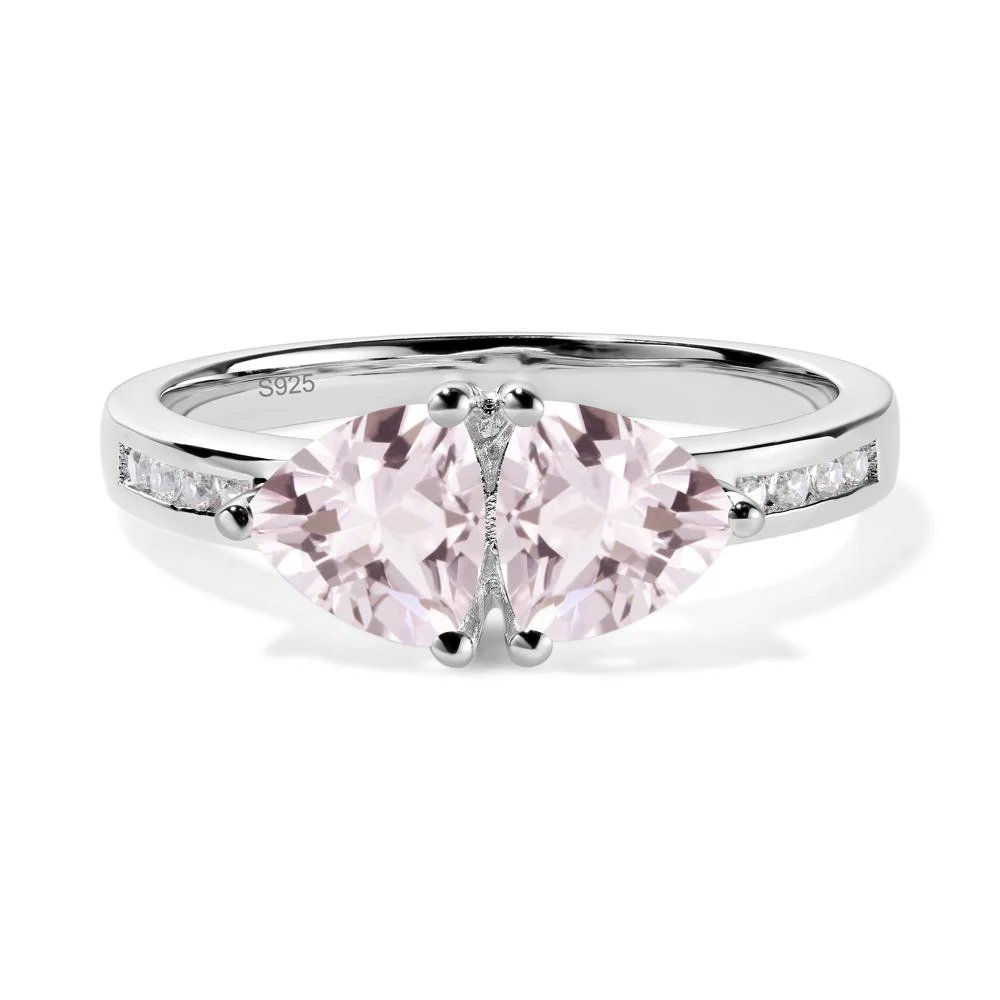 Trillion Cut Two Stone Morganite Ring