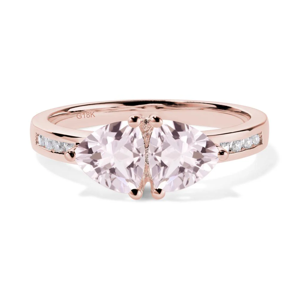 Trillion Cut Two Stone Morganite Ring - Image 2