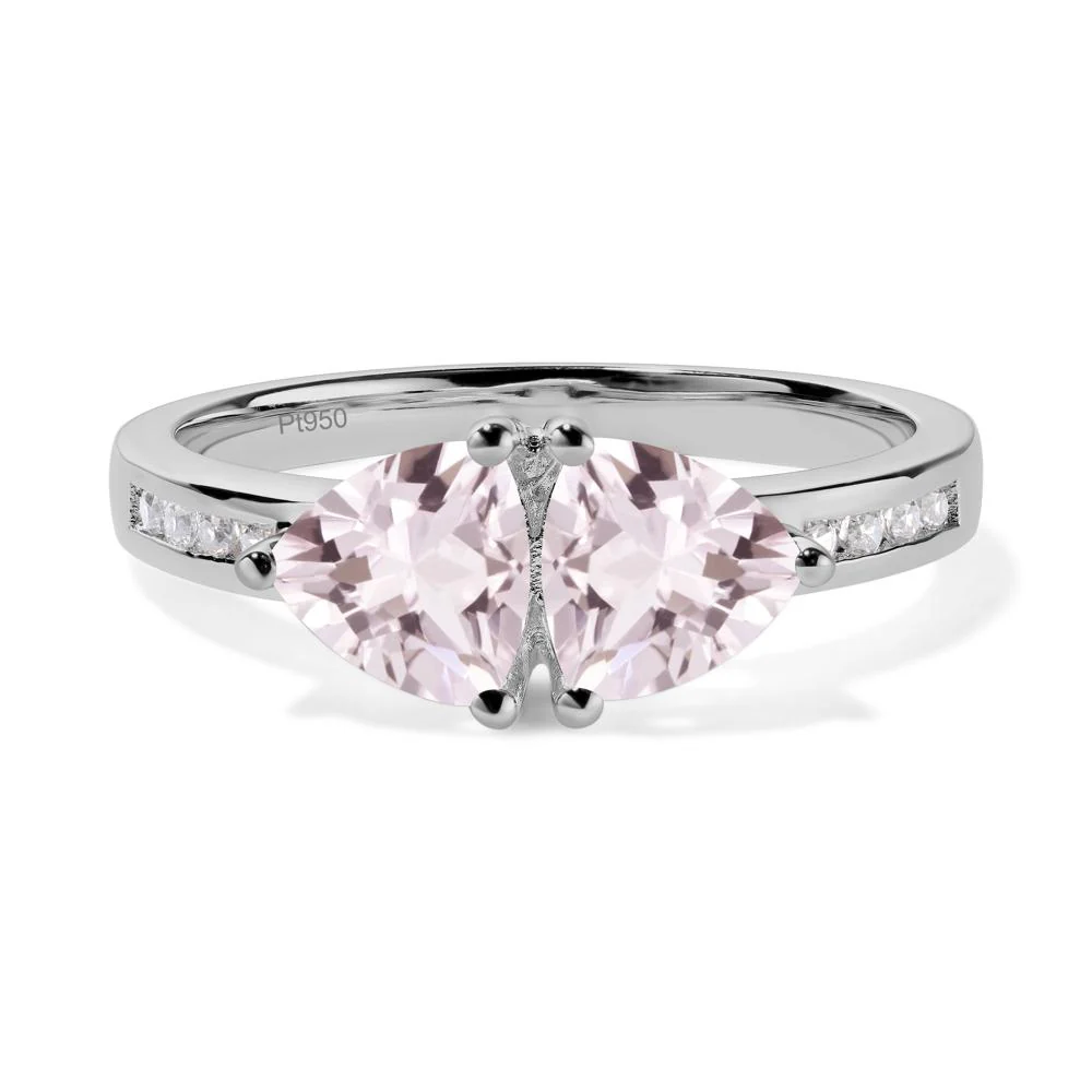 Trillion Cut Two Stone Morganite Ring - Image 3