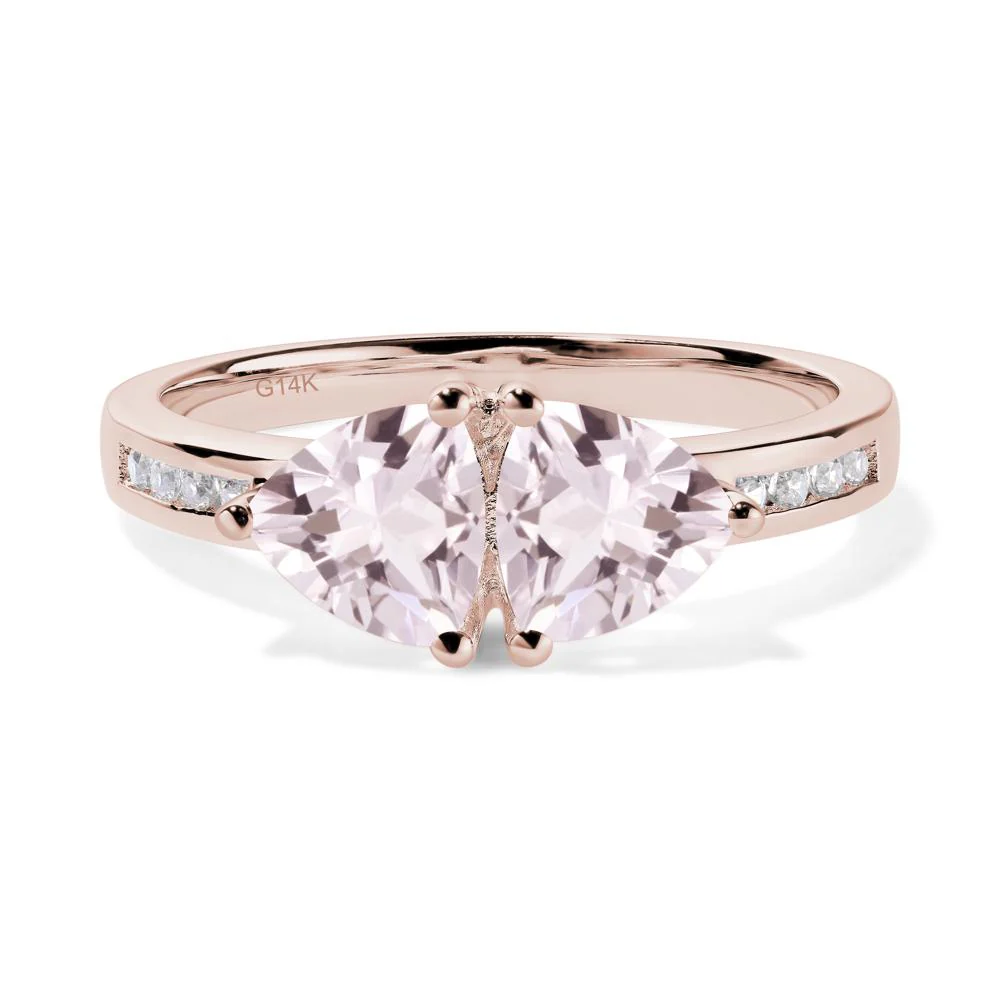 Trillion Cut Two Stone Morganite Ring - Image 4