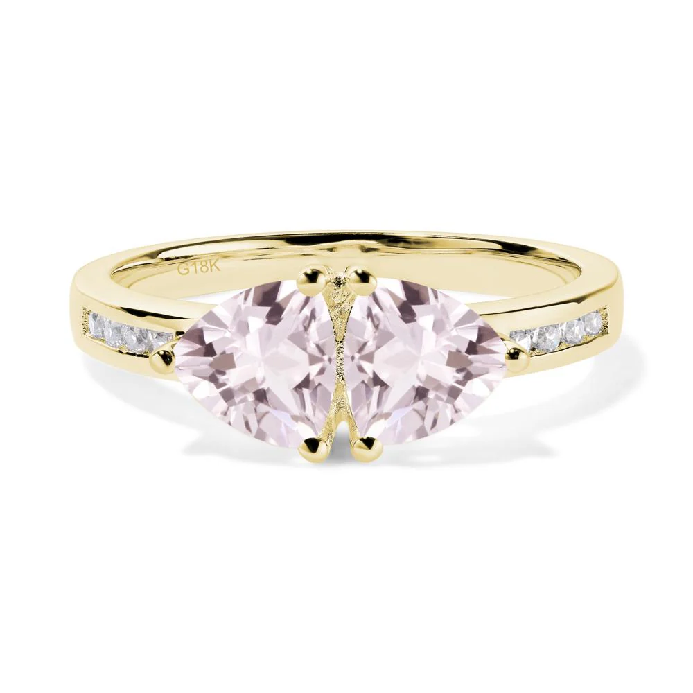 Trillion Cut Two Stone Morganite Ring - Image 5