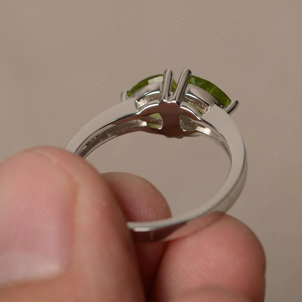 Trillion Cut Two Stone Peridot Ring - Image 11