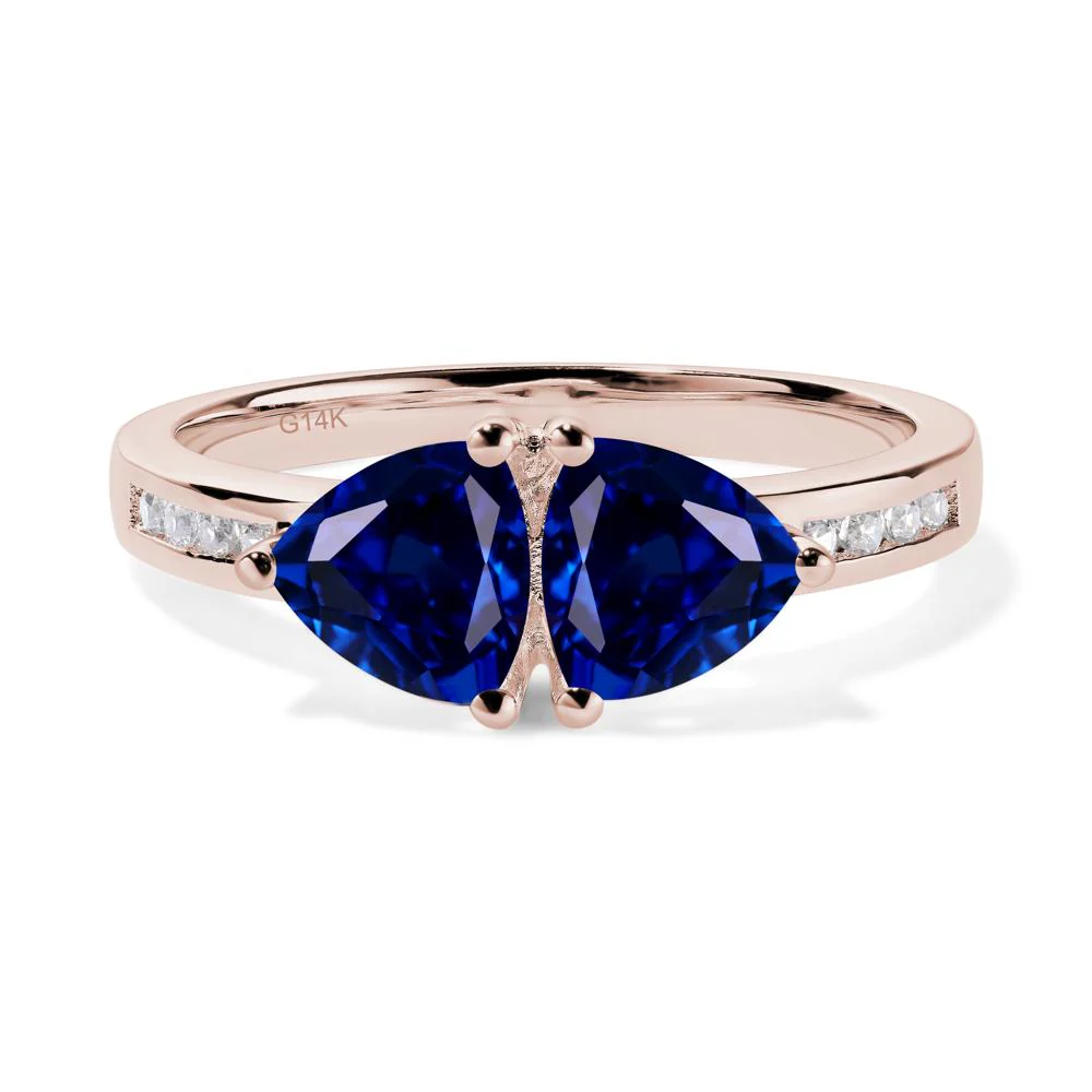 Trillion Cut Two Stone Sapphire Ring
