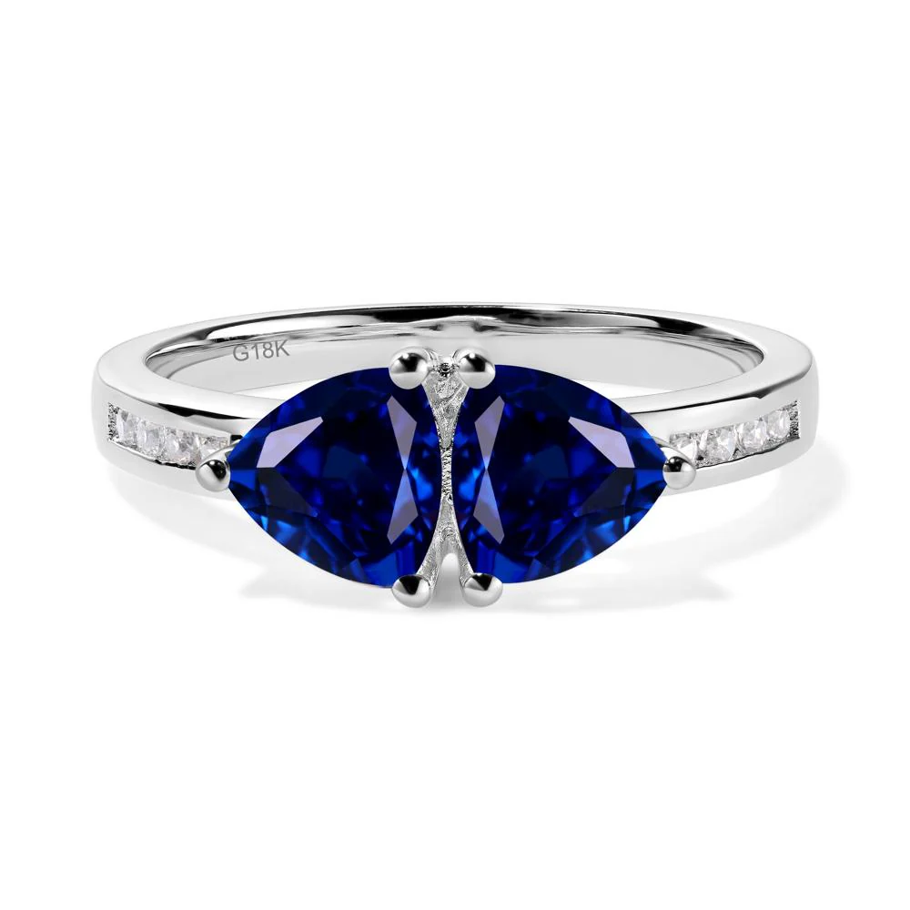 Trillion Cut Two Stone Sapphire Ring - Image 5
