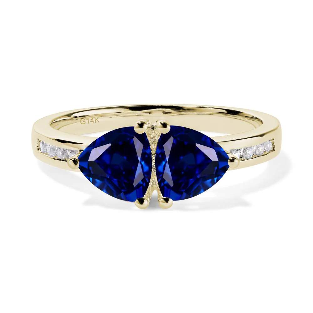 Trillion Cut Two Stone Sapphire Ring - Image 8