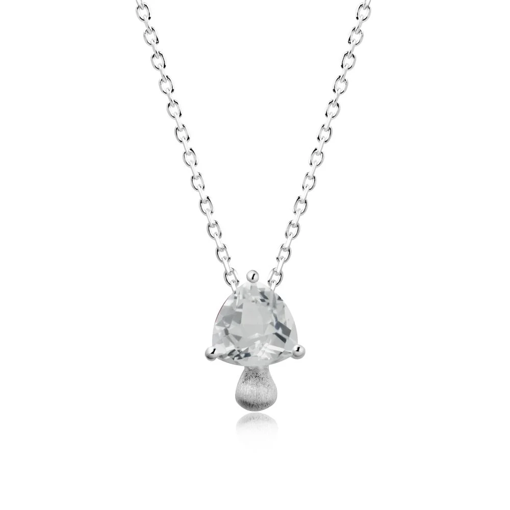 Trillion Cut White Topaz Brushed Necklace - Image 3