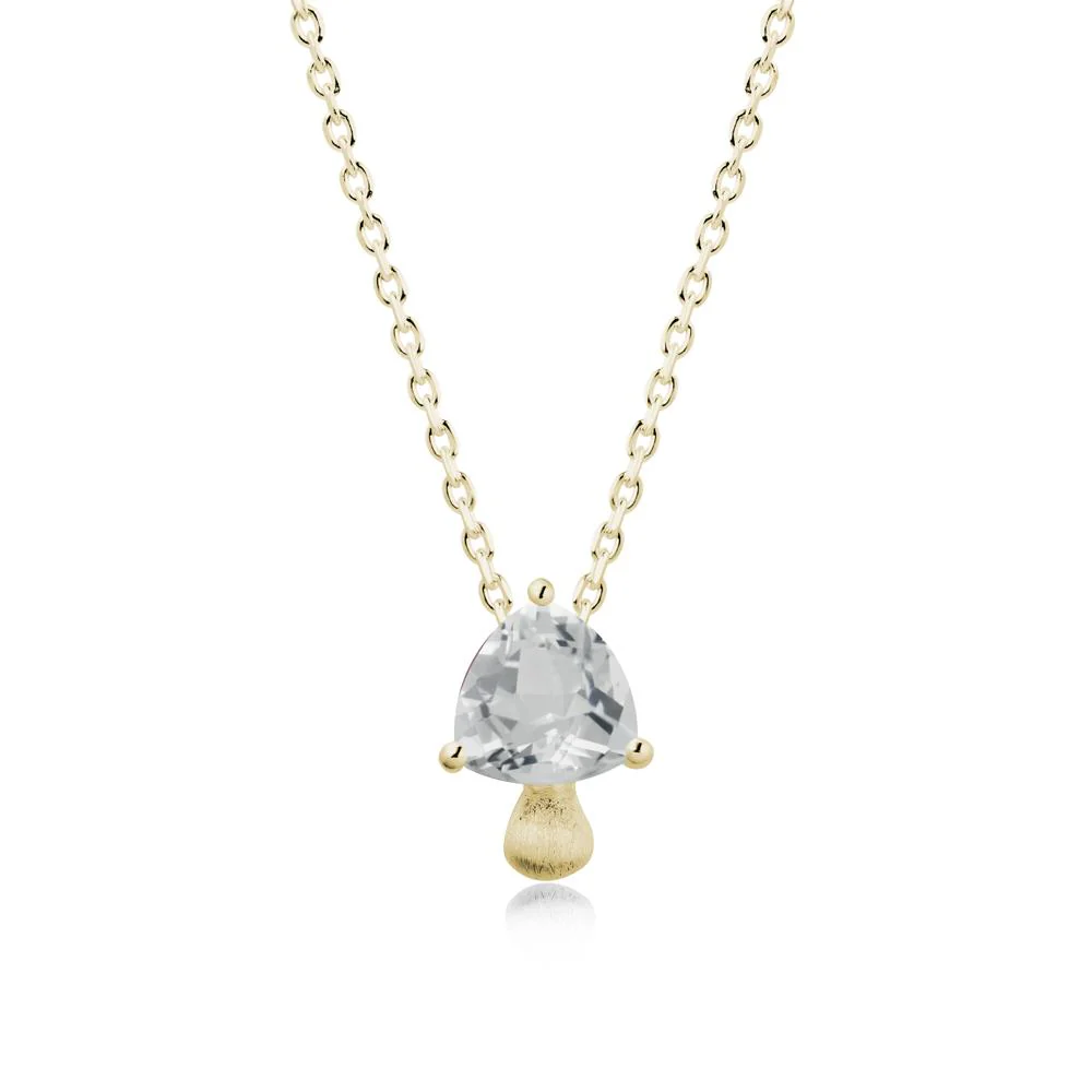 Trillion Cut White Topaz Brushed Necklace - Image 4