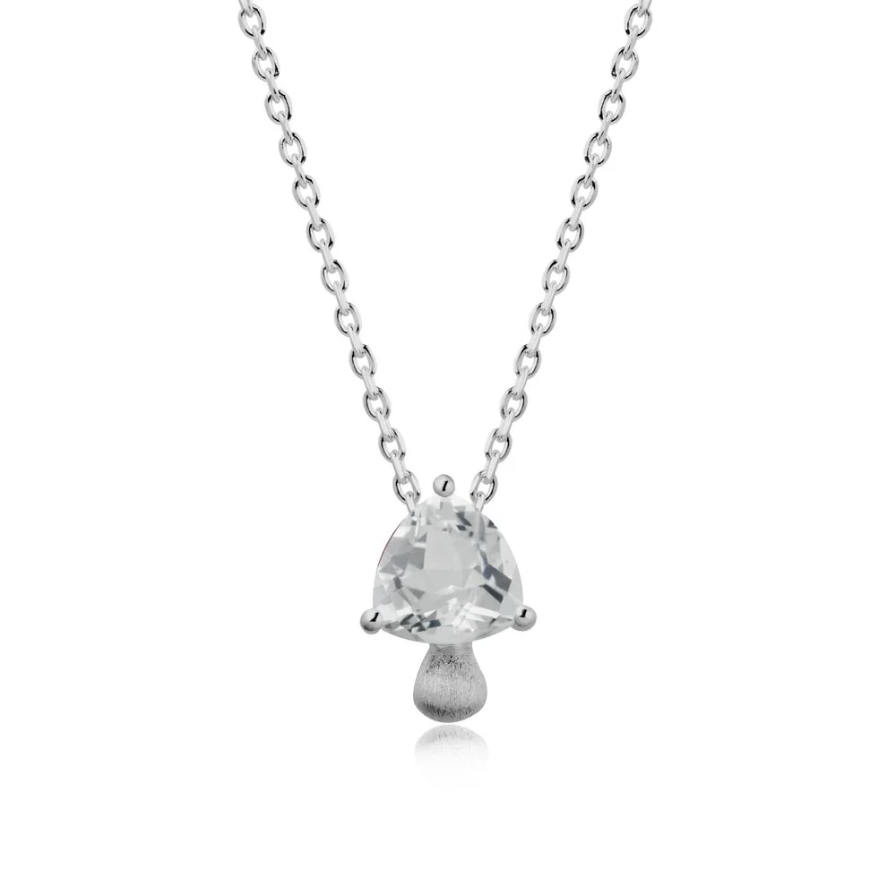 Trillion Cut White Topaz Brushed Necklace - Image 9