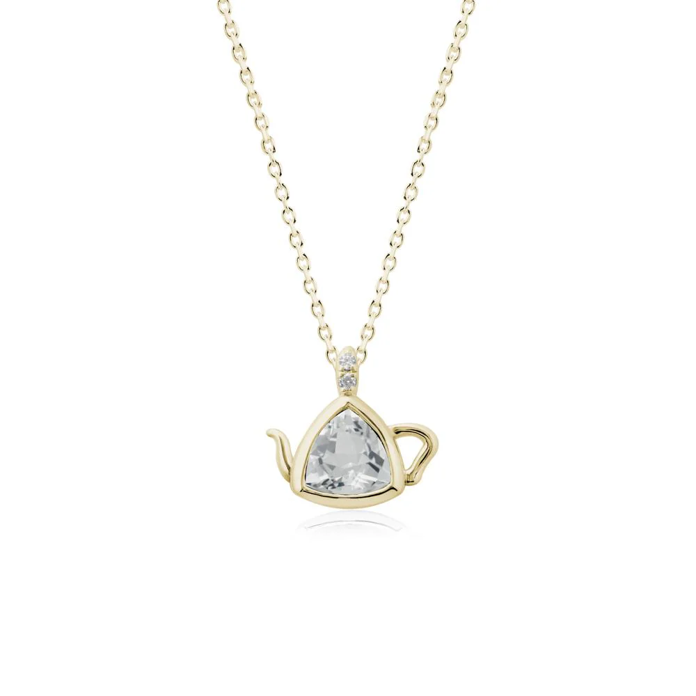 Trillion Cut White Topaz Pendant Necklace - Image 4