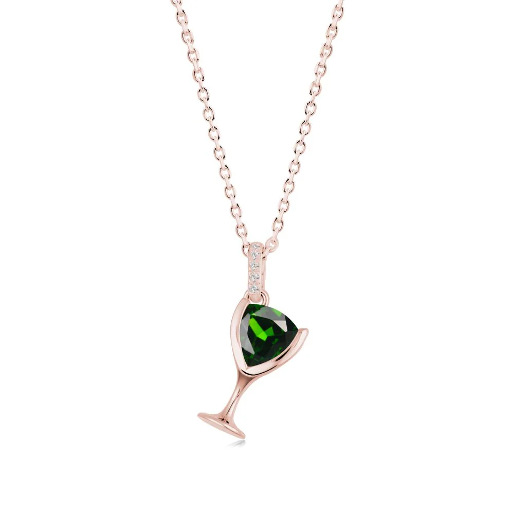 Trillion Diopside Bezel Necklace - Image 2