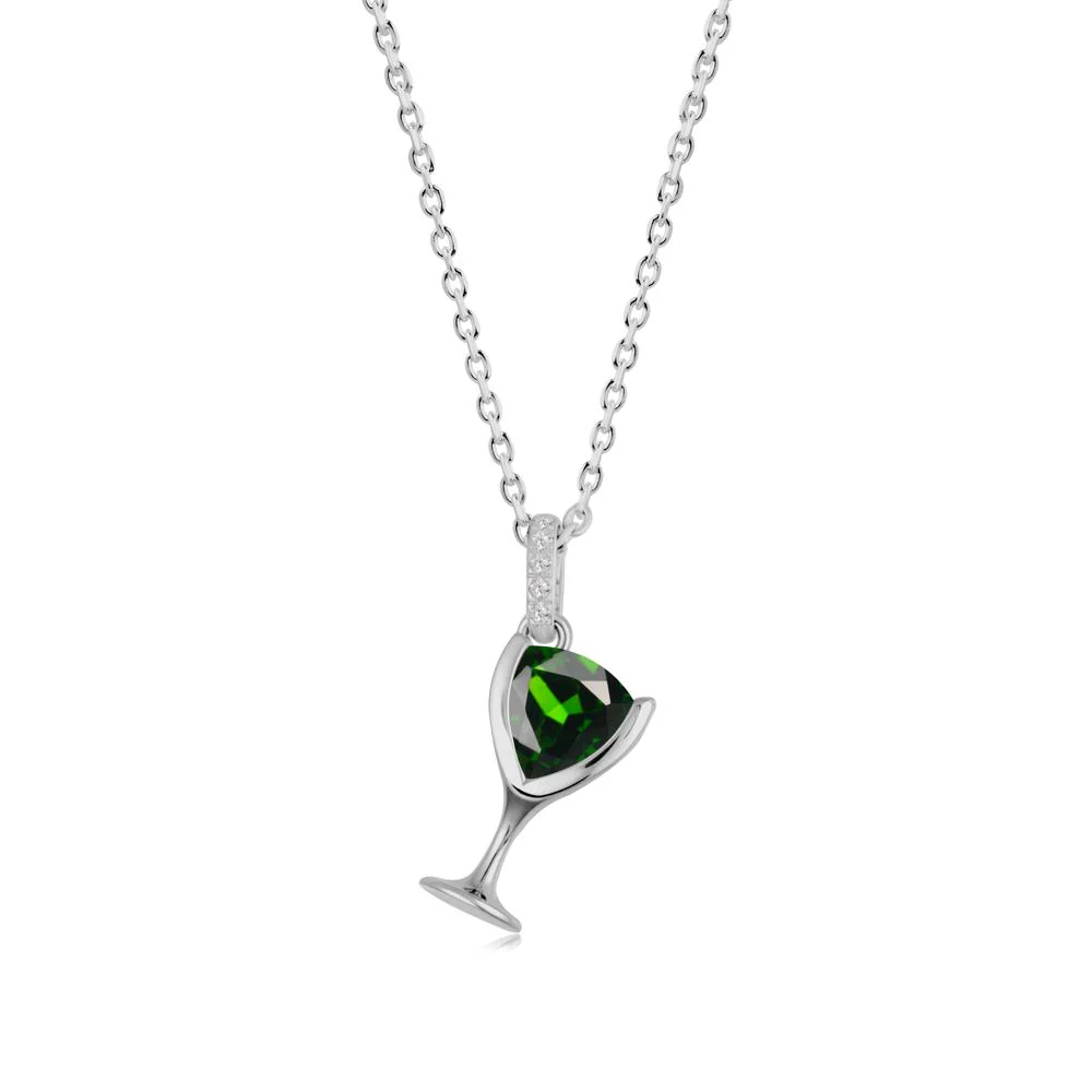 Trillion Diopside Bezel Necklace - Image 4