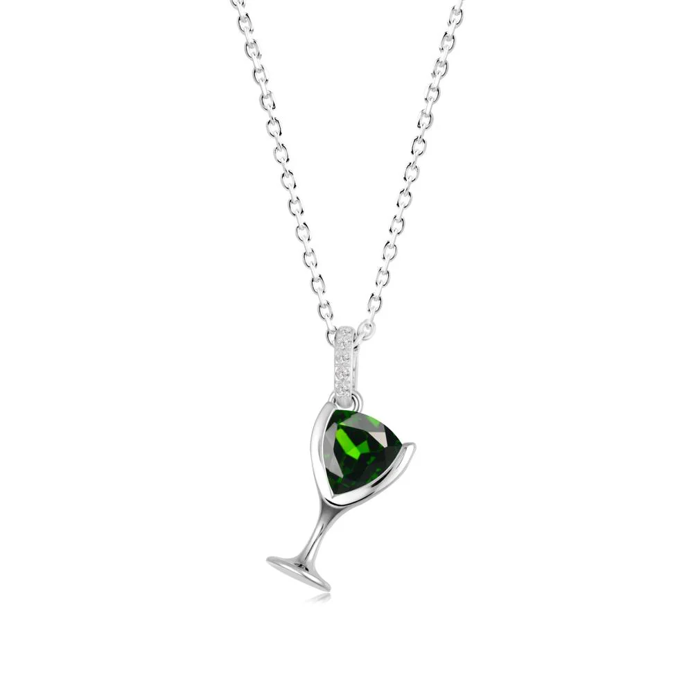 Trillion Diopside Bezel Necklace - Image 5
