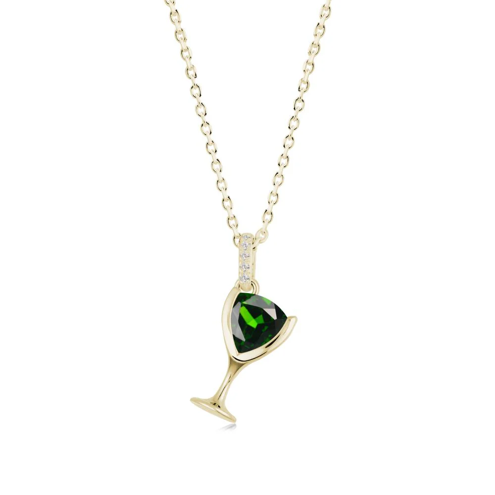 Trillion Diopside Bezel Necklace - Image 7