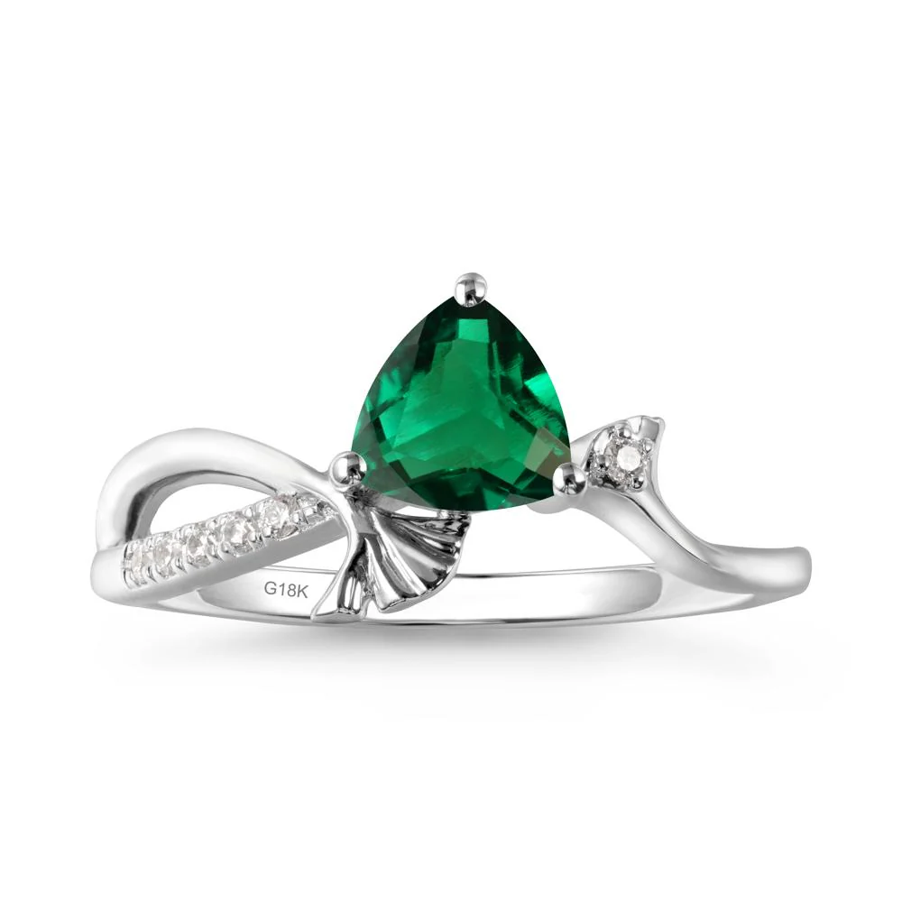 Trillion Emerald Ginkgo Leaf Ring - Image 5