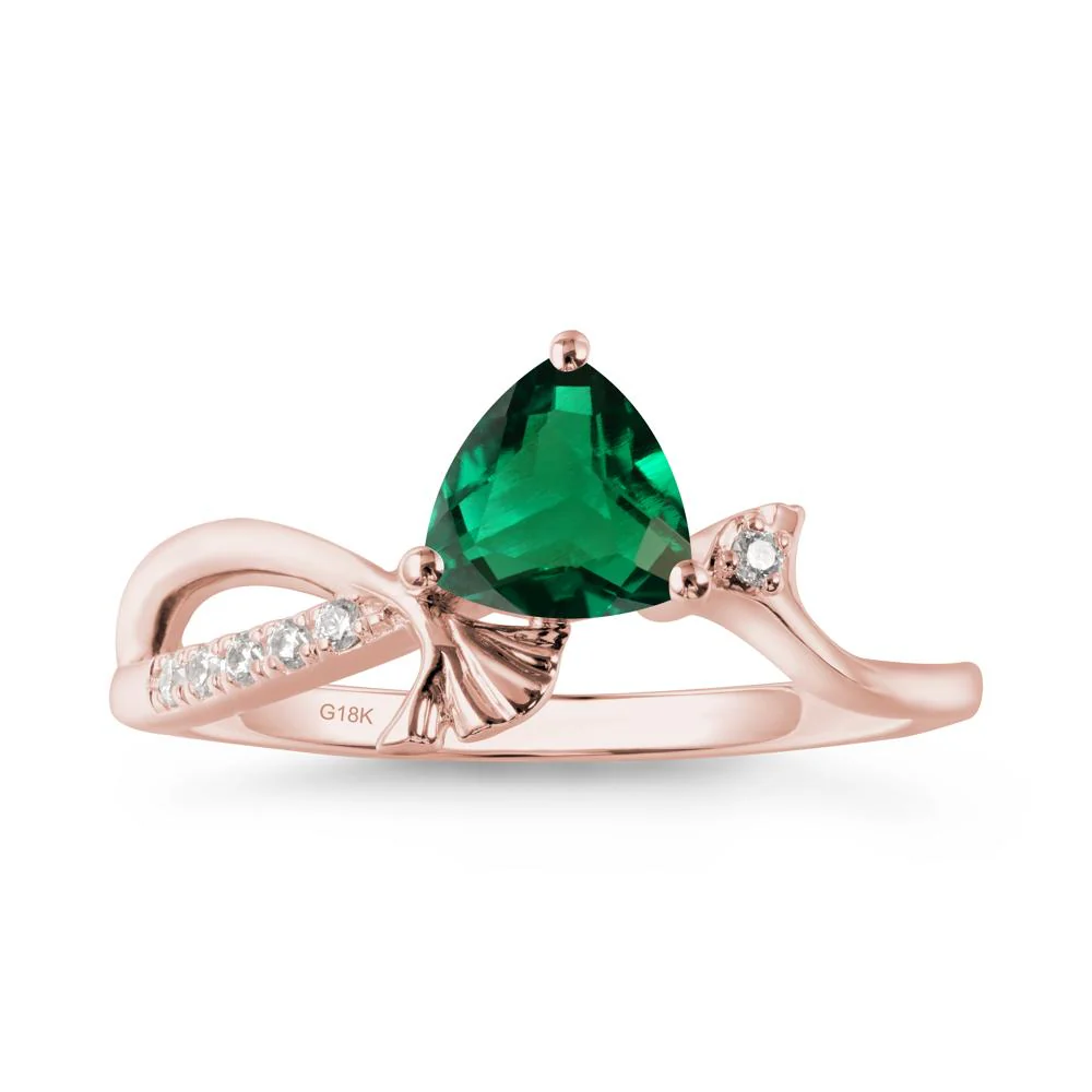 Trillion Emerald Ginkgo Leaf Ring - Image 8
