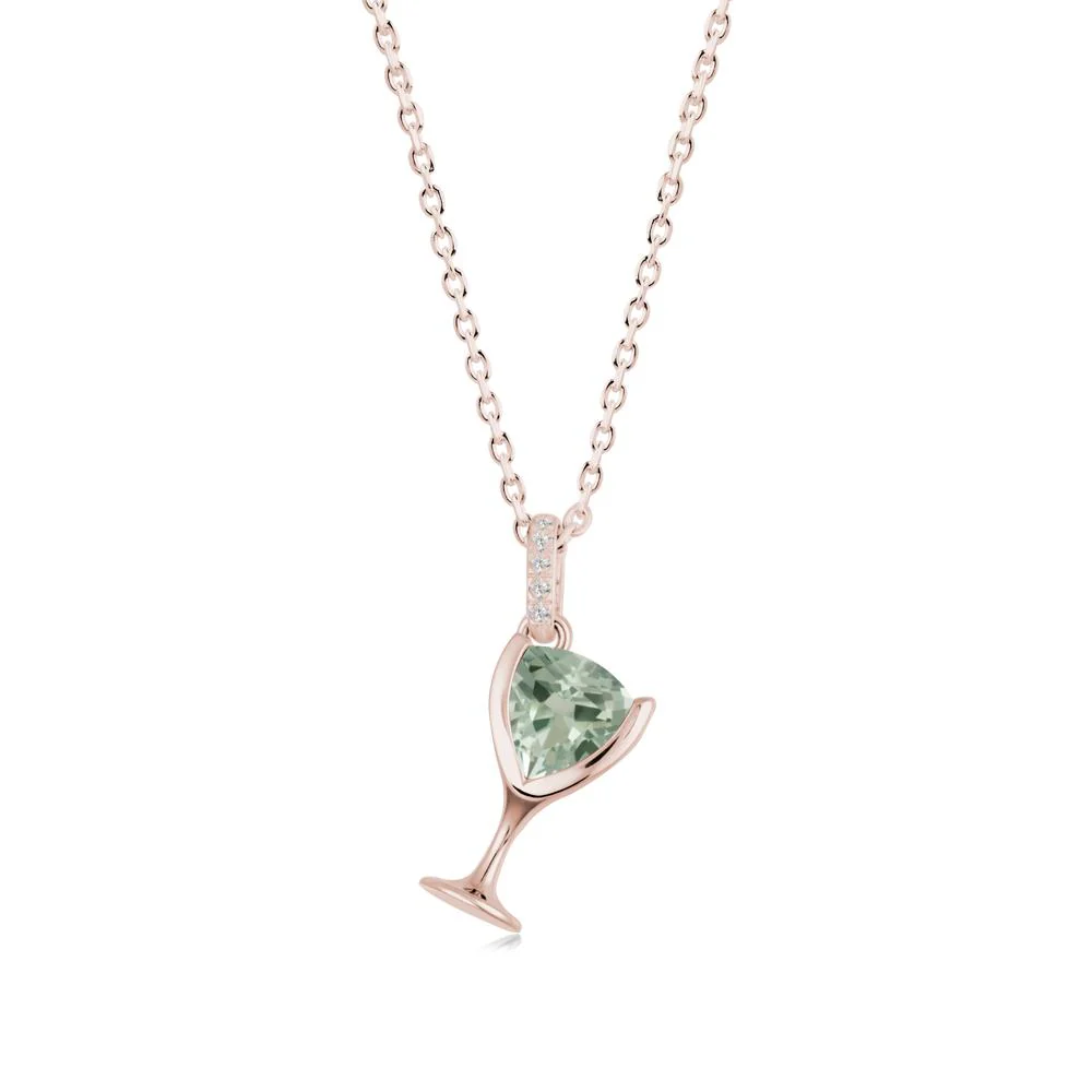 Trillion Green Amethyst Bezel Necklace - Image 9