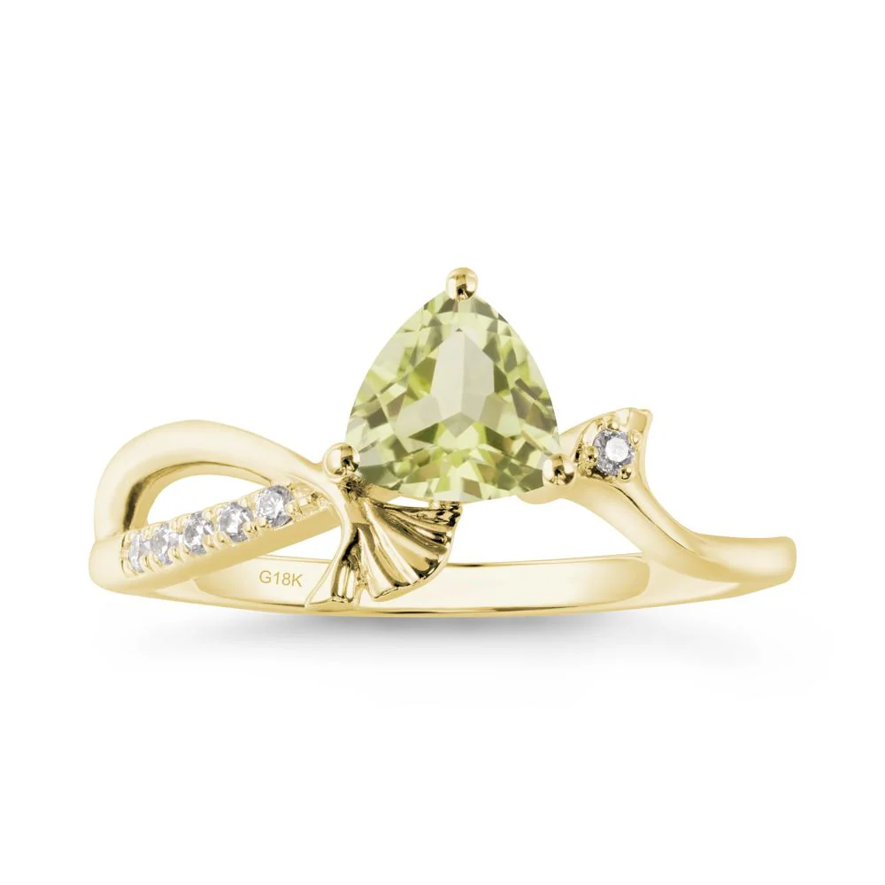 Trillion Lemon Quartz Ginkgo Leaf Ring - Image 8