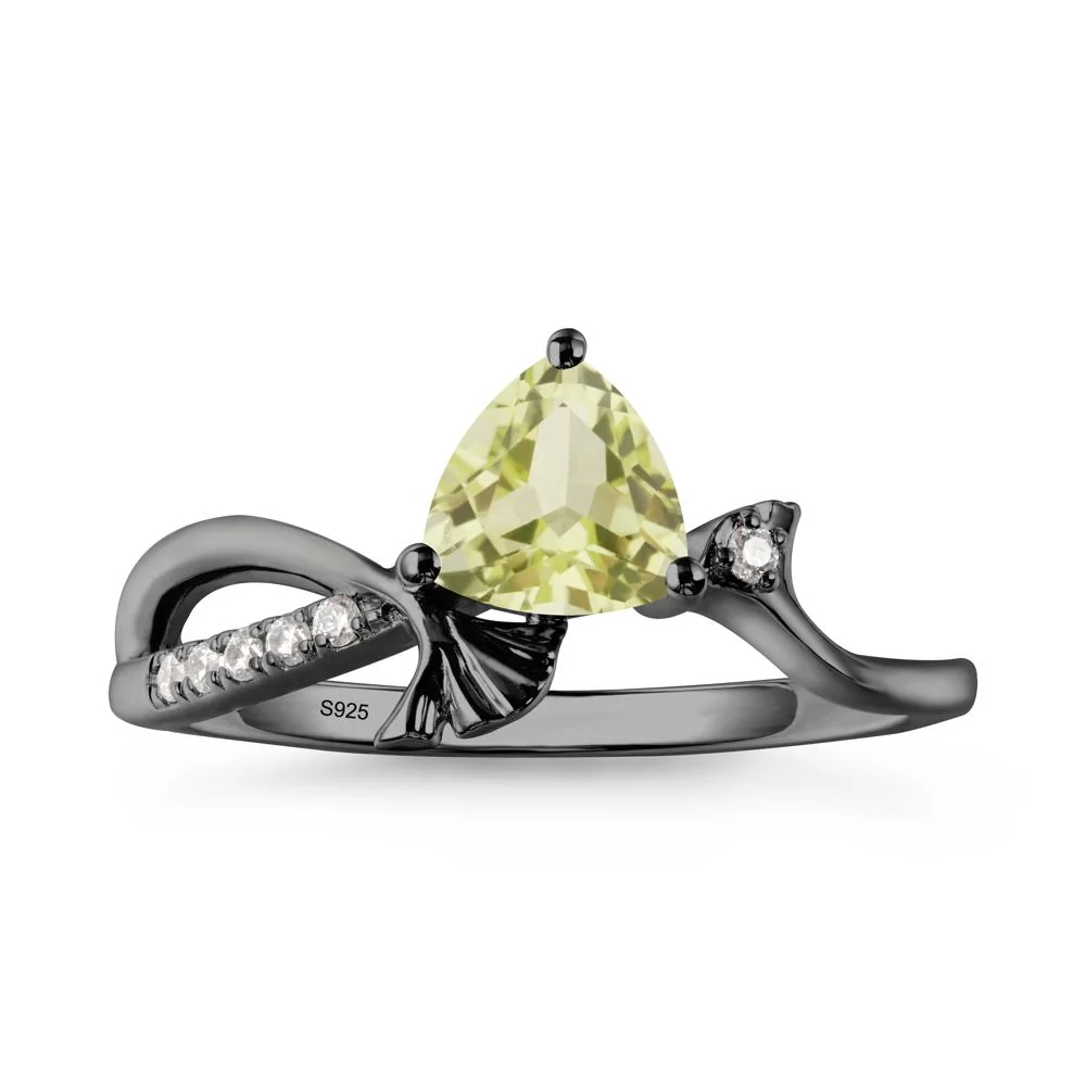 Trillion Lemon Quartz Ginkgo Leaf Ring - Image 9